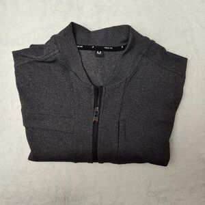 Public Rec Jacket Mens Medium Gray Full Zip Track Bomber Stretch Pockets Golf